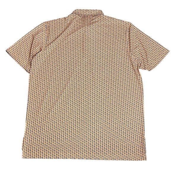 Turtleson golf polo men's Large Orange Sailboat Printed polyester Shirt New - Picture 6 of 9